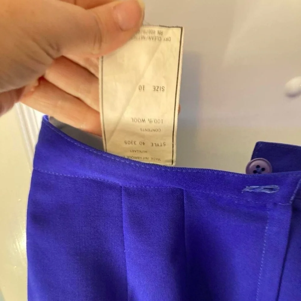 Blue pencil skirt with a touch of elegance wool 10 Harve Bernard